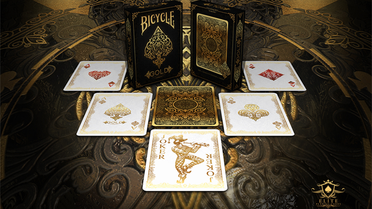 Bicycle Gold Deck & Clear Protective Playing Cards Case